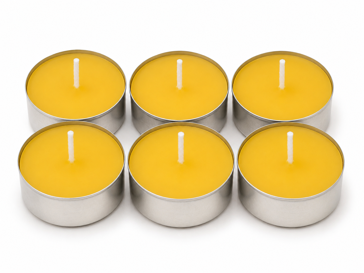 6er-Set Bienenwachs-Teelichter – 100 % reines Bienenwachs